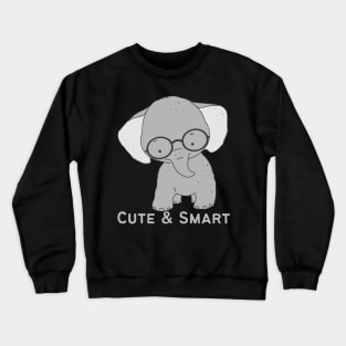 Lovely Cute and Smart Sweet little elephant in glasses cute baby outfit Crewneck Sweatshirt